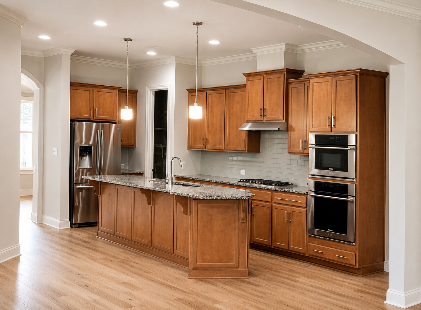 Waxhaw NC kitchen before cabinet refinishing transformation