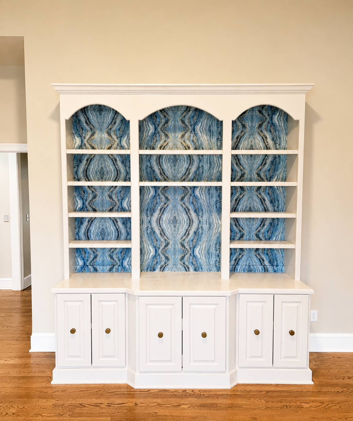 Finish carpentry and crown molding installation in a Charlotte home renovation