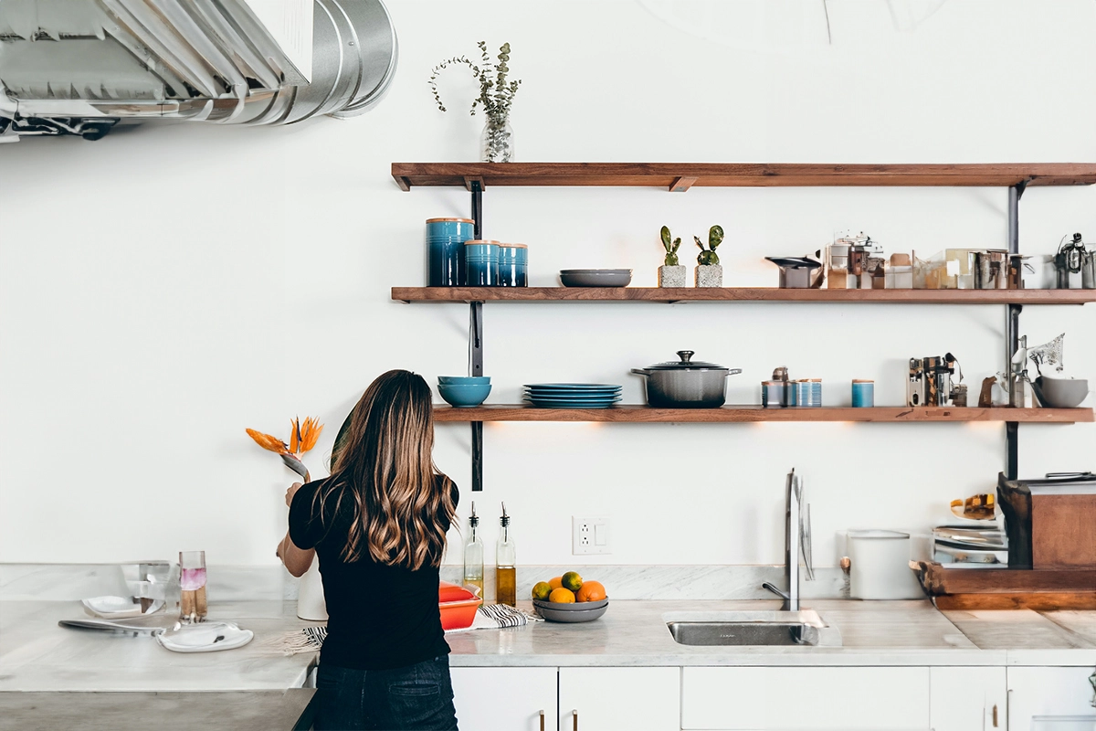 Delta Renovations Kitchen Renovation with Open Shelves Instead of Cabinets